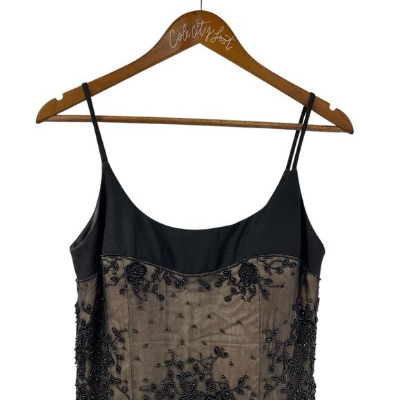 Vie By Victoria Royal Party Dress Black 8 Heavy Beaded Cocktail Vintage - Picture 2 of 13